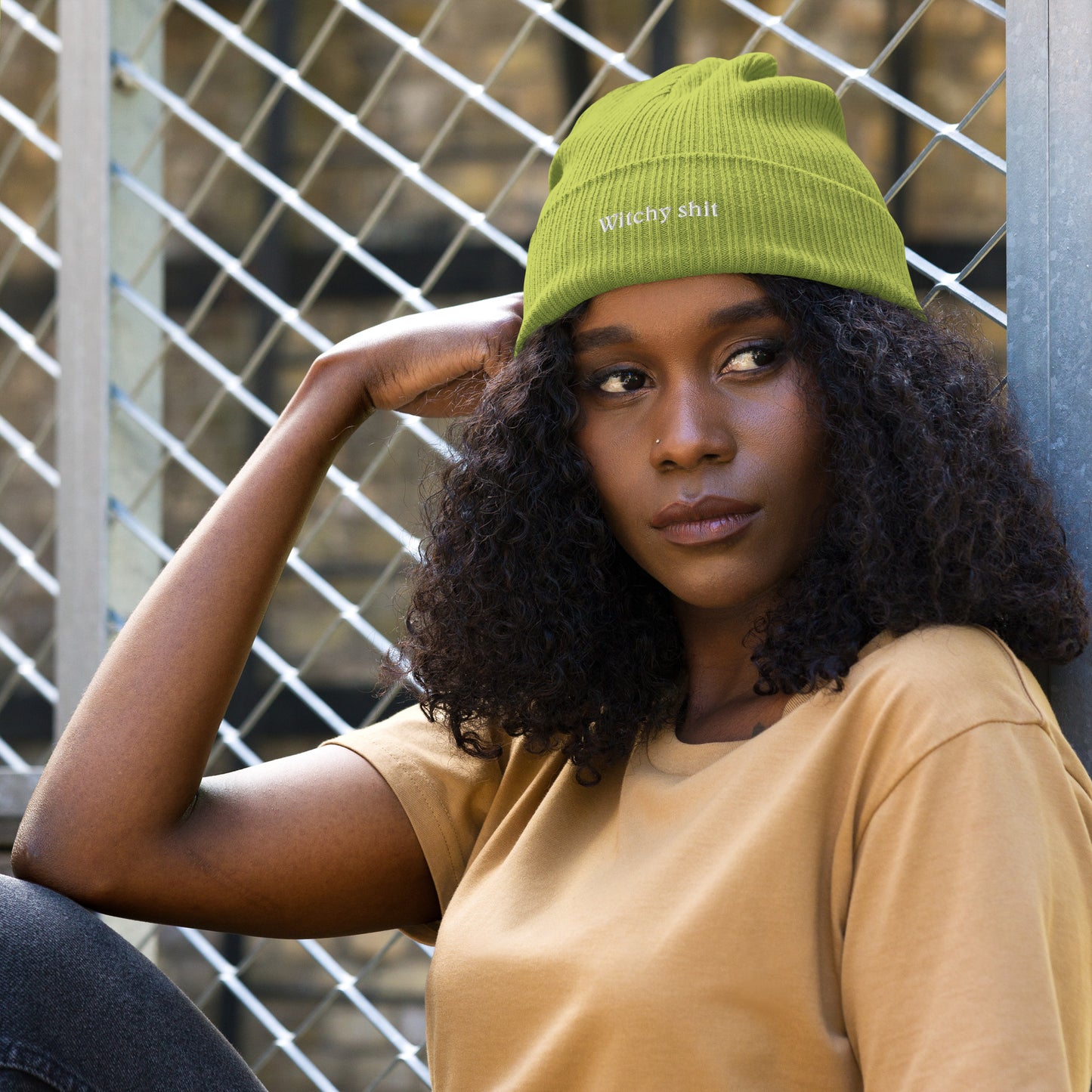 Organic ribbed beanie | Witchy Stuff