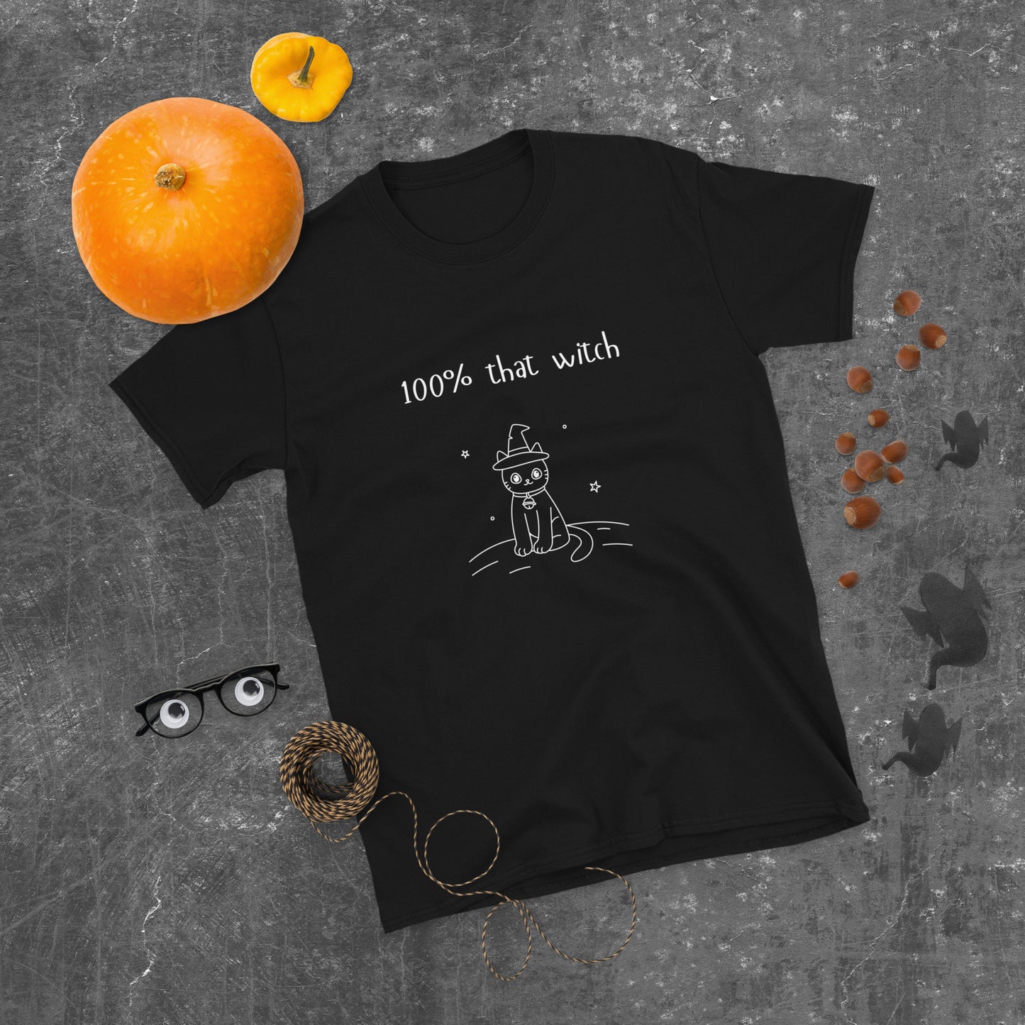 Short-Sleeve Unisex T-Shirt | 100% That Witch Cute Black Cat