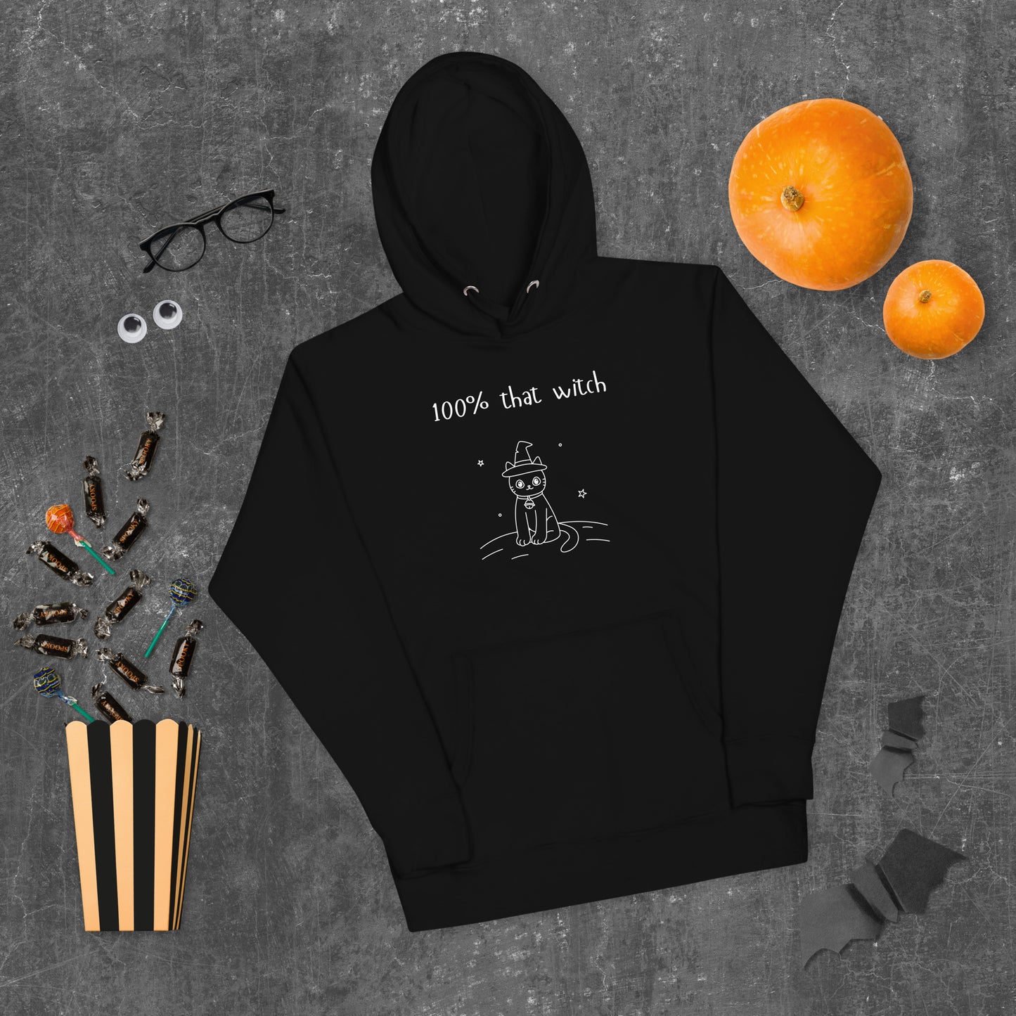 Unisex Hoodie | 100% That Witch Cute Black Cat
