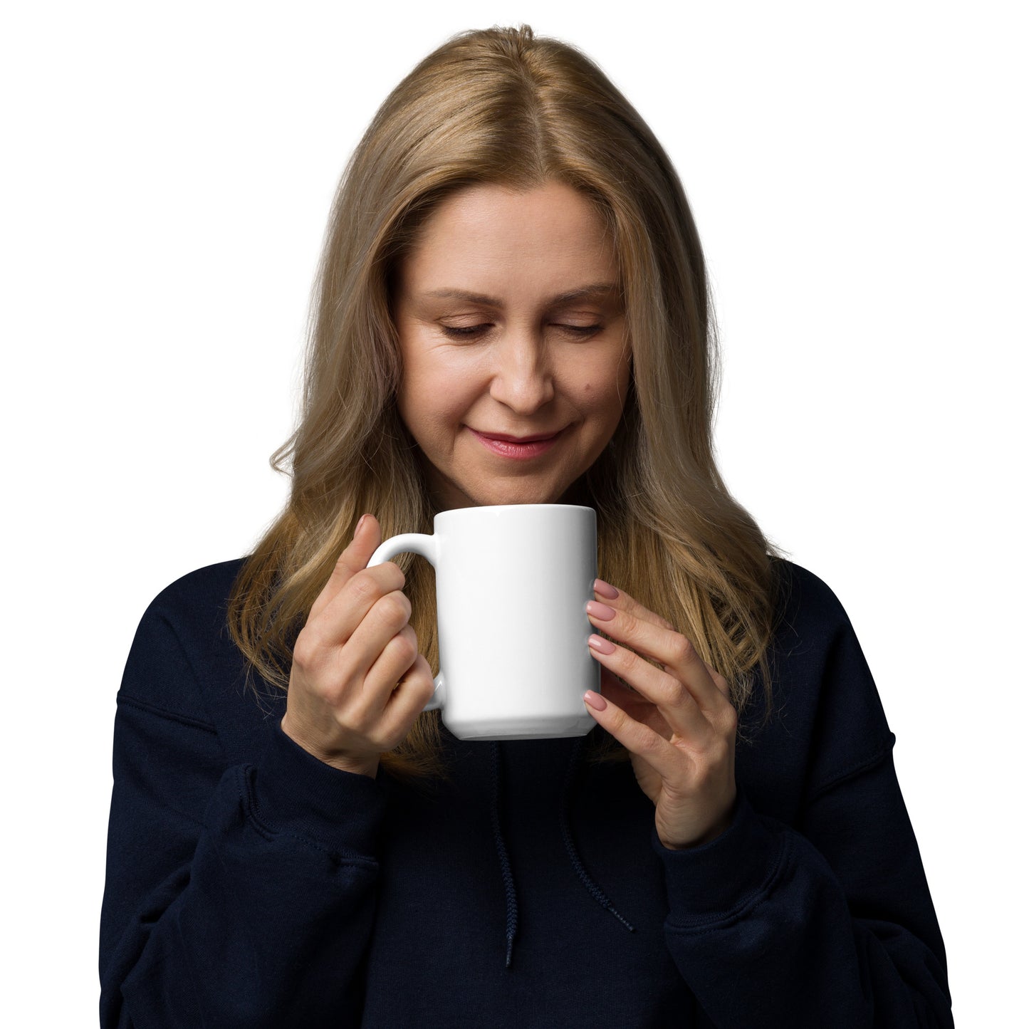 White glossy mug | Peeking Kitty Cat