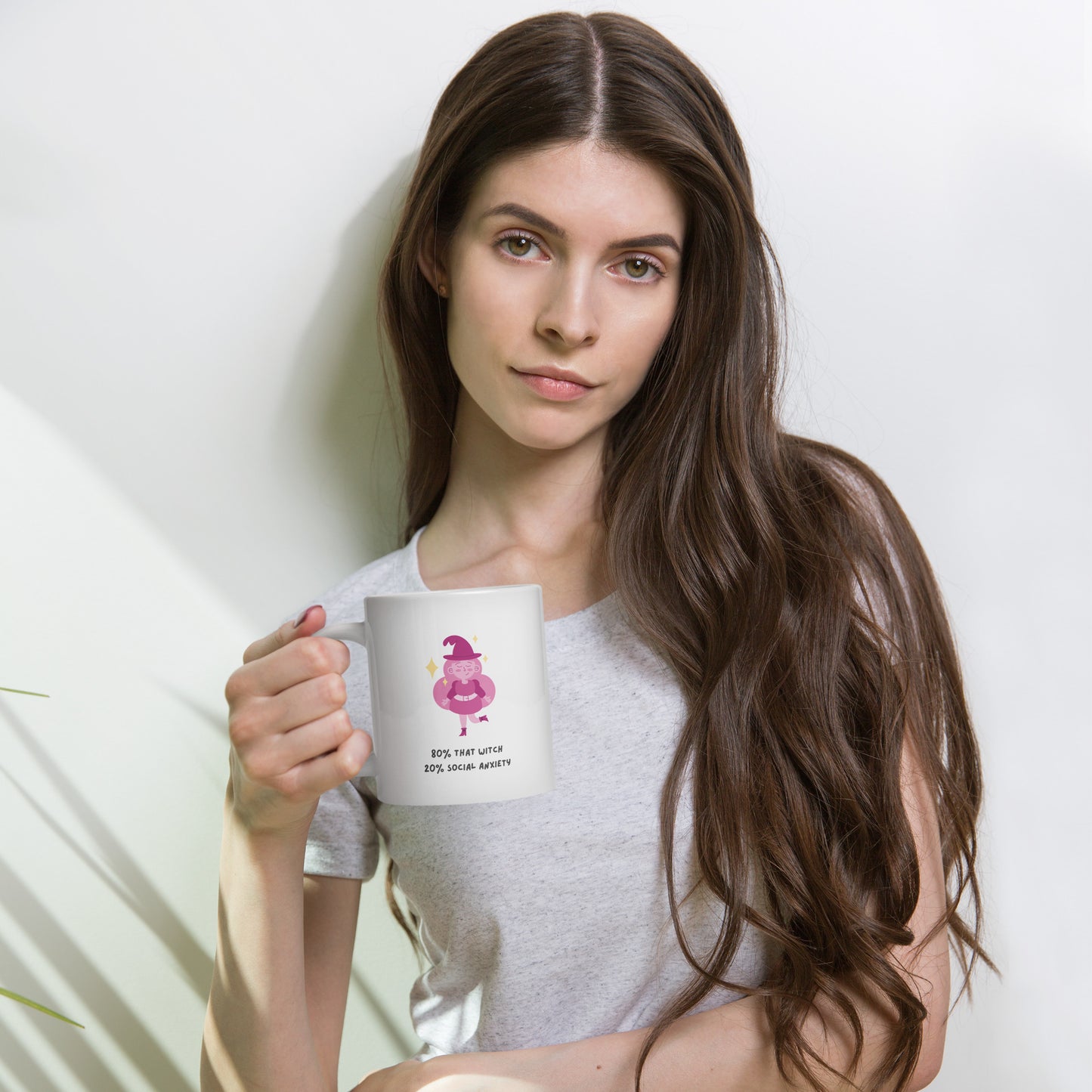 That Socially Anxious Cute Witch White glossy mug |